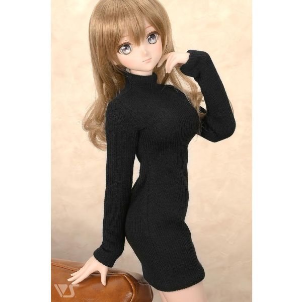 高領針織毛衣裙（黑色） 