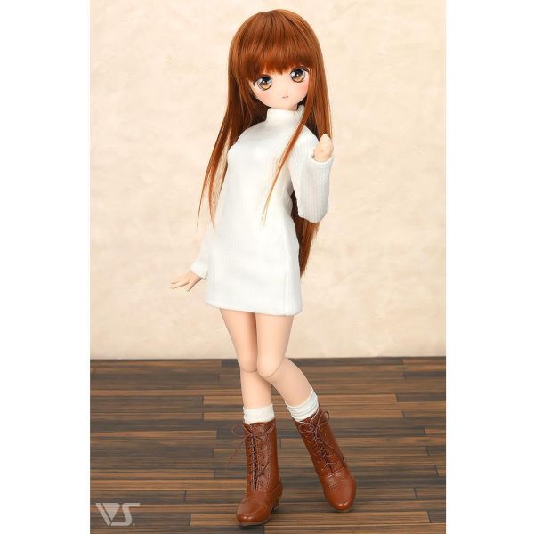 高領針織毛衣裙（白色）· Mini 