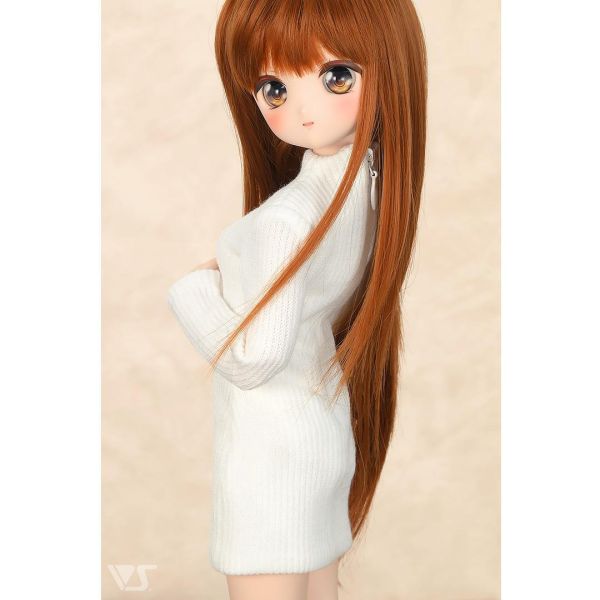 高領針織毛衣裙（白色）· Mini 