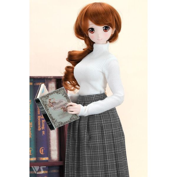 高領針織毛衣裙（白色） 