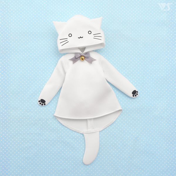 白色貓咪連帽衫· Mini 