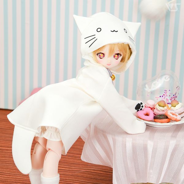 白色貓咪連帽衫· Mini 