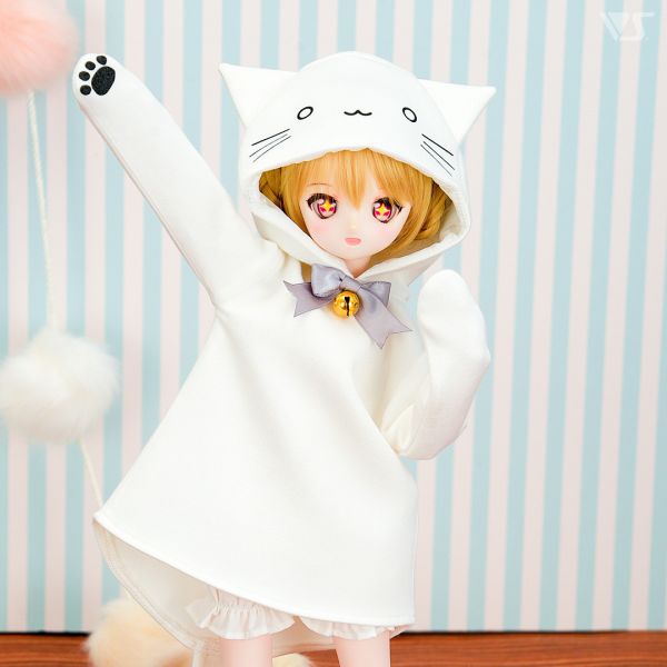 白色貓咪連帽衫· Mini 