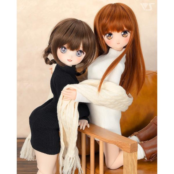 高領針織毛衣裙（白色）· Mini 