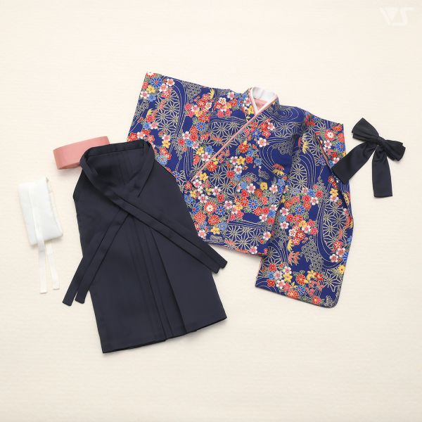 華美和服裙袴套裝（藍色） 