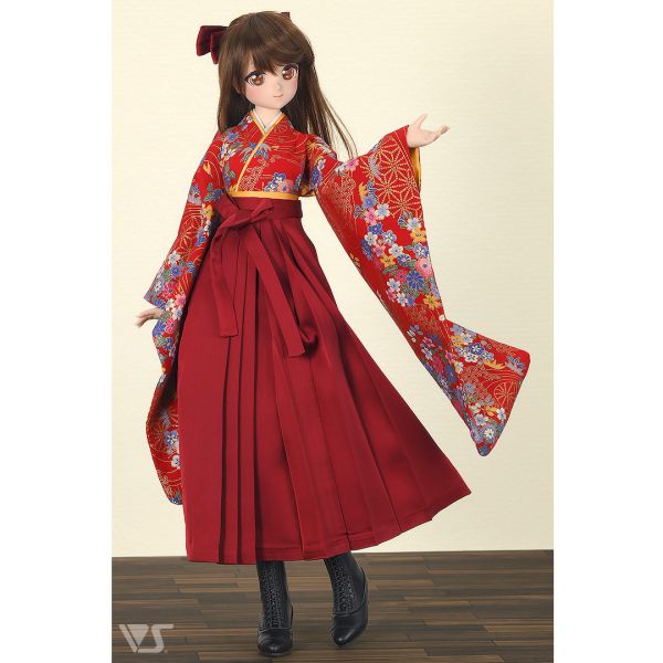 華美和服裙袴套裝（茜色） 