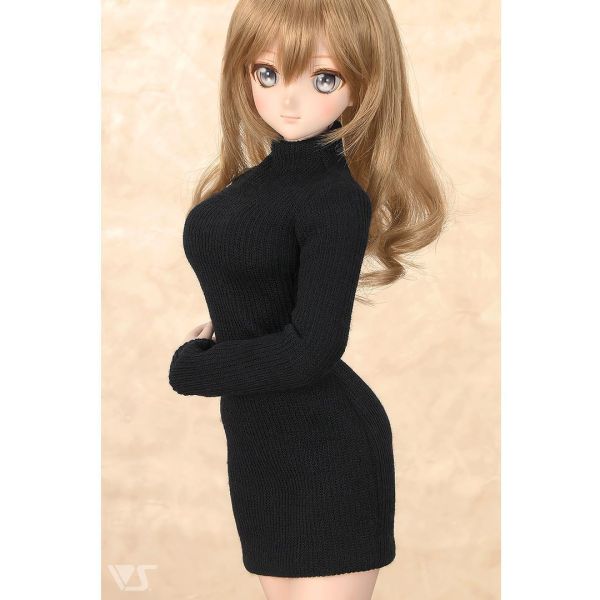 高領針織毛衣裙（黑色） 