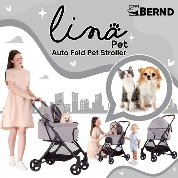 BERND 寵物推車-Lina pet 一鍵快速收折設計不占空間

附杯架 雨罩 避震設計 多功能鋁合金寵物推車 承重15KG
僅重6.6kg鋁合金輕量化設計
全罩式車頂設計、附原廠雨罩
簡約北歐風經典設計