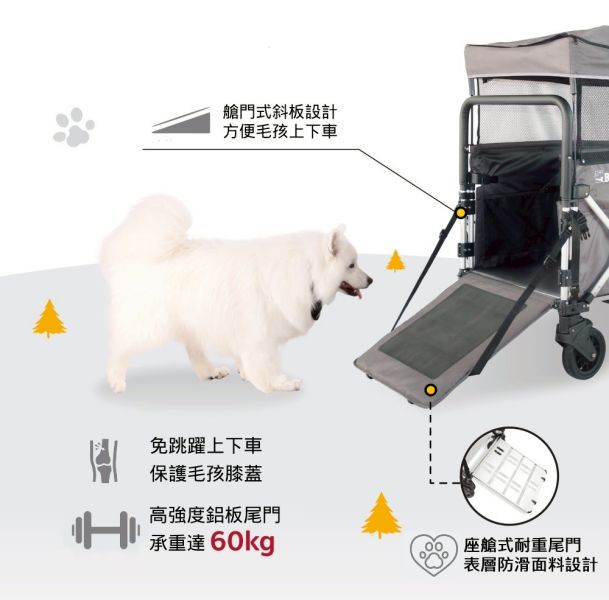 BLOOM PET MAX 寵物推車 BERND旗艦大型休旅MAX款

BERND 寵物推車Bloom Pet Max系列-雙色可選(遮陽頂棚 快速收折 鋁合金車架 貓狗適用)
斜板開啟式座艙尾門設計
全罩式可拆頂棚附透氣捲簾
2秒快速收折拉繩輕鬆攜帶
