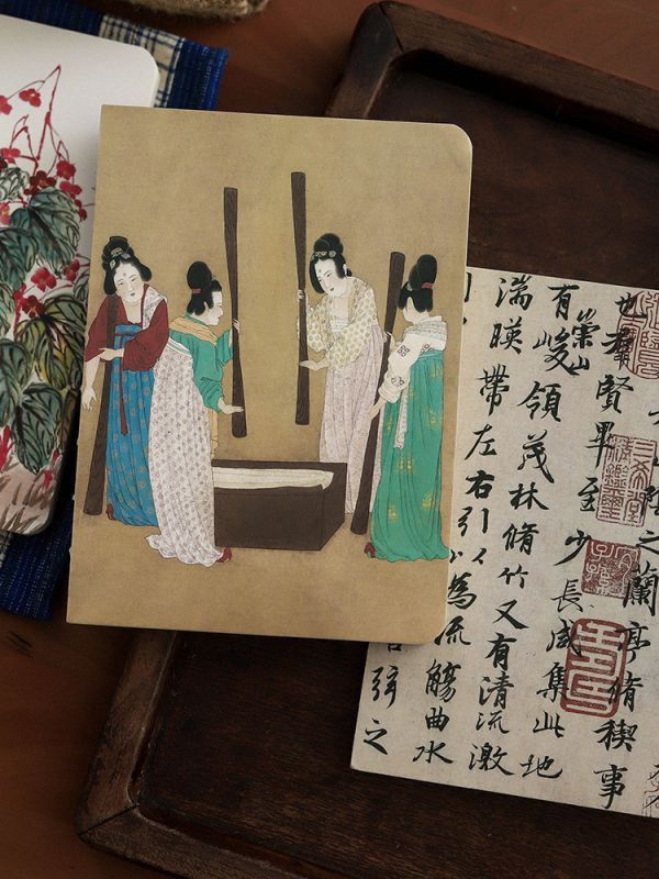 搗練圖 （唐代名畫家張萱）_歷代書法國畫名家空白筆記本/手帳本/蓋章本 