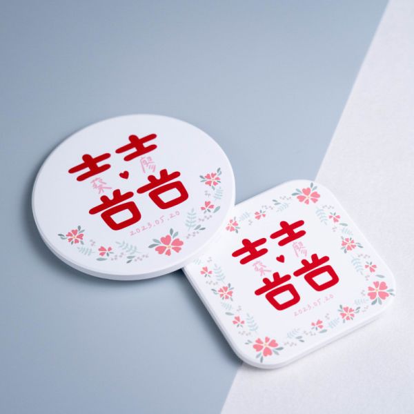 客製化鶯歌陶瓷杯墊 鶯歌陶瓷杯墊, 台灣製造, 婚禮小物, 尾牙禮物, 公司贈品, 活動紀念品, 細緻手感, 高解析度印刷品質, 客製化設計, 環保墨水, 40元婚禮小物, 質感婚禮小物, 似顏繪婚禮小物