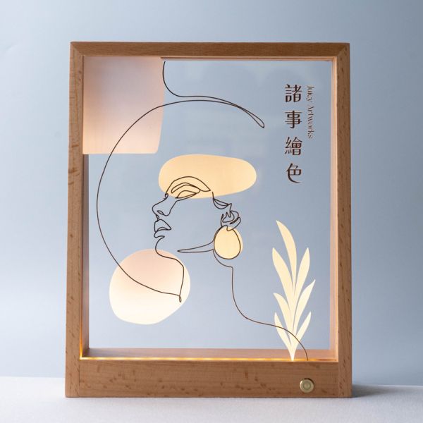 客製化觸控式大相框夜燈 相框小夜燈, LED木頭夜燈, LED夜燈, 客製化夜燈, 似顏繪夜燈, 雷射雕刻代工, 彩色壓克力噴印, 壓克力UV噴印, 彩色木頭小夜燈, 壓克力小夜燈代工, 印相片夜燈, 相片燈, 觸控式夜燈
