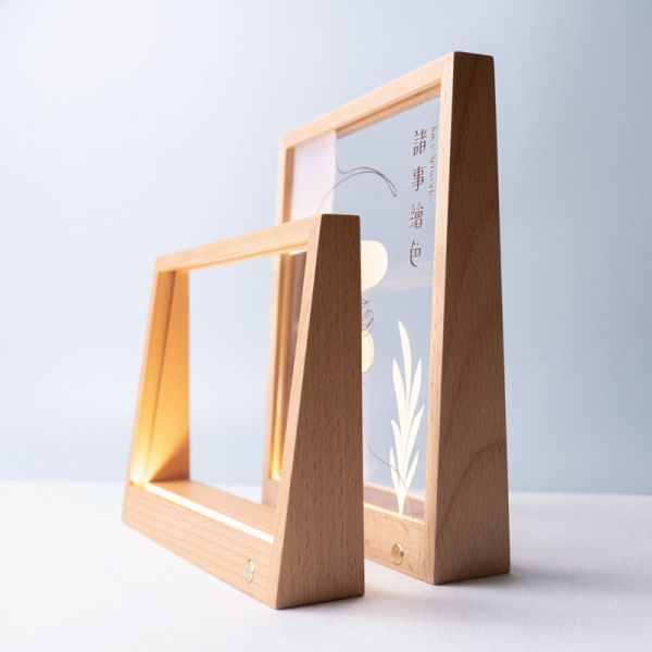 客製化觸控式大相框夜燈 相框小夜燈, LED木頭夜燈, LED夜燈, 客製化夜燈, 似顏繪夜燈, 雷射雕刻代工, 彩色壓克力噴印, 壓克力UV噴印, 彩色木頭小夜燈, 壓克力小夜燈代工, 印相片夜燈, 相片燈, 觸控式夜燈