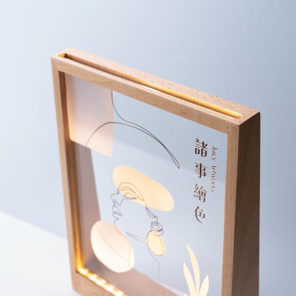 客製化觸控式大相框夜燈 相框小夜燈, LED木頭夜燈, LED夜燈, 客製化夜燈, 似顏繪夜燈, 雷射雕刻代工, 彩色壓克力噴印, 壓克力UV噴印, 彩色木頭小夜燈, 壓克力小夜燈代工, 印相片夜燈, 相片燈, 觸控式夜燈