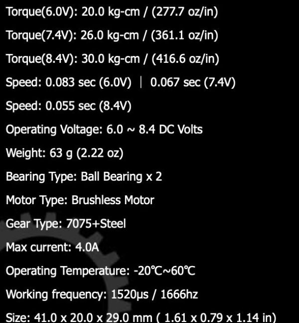 POWERHD GTS-3 可編程伺服機 FlySky I.Bus2 