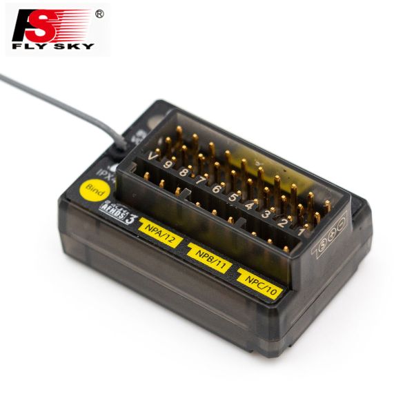 FlySky FGr12B ADFHS3車用雙向回傳2.4G增強型接收機 支援外掛偵測感應器及通道擴充功能 