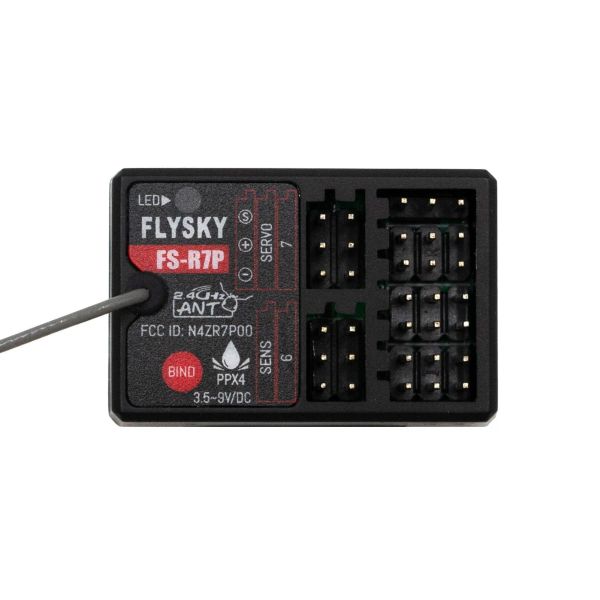FLYSKY FS-R7P  車船用標準全功能接收機，雙向傳輸PPX4級防水，標準體積，外置單天線，適合車船模型使用 