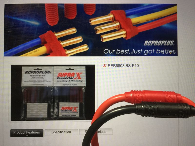 SupraX RC Pro Plus REB 6808 BS P10 超級鍍金接頭 每包10對 超高導電效率 超低阻抗 超省電 