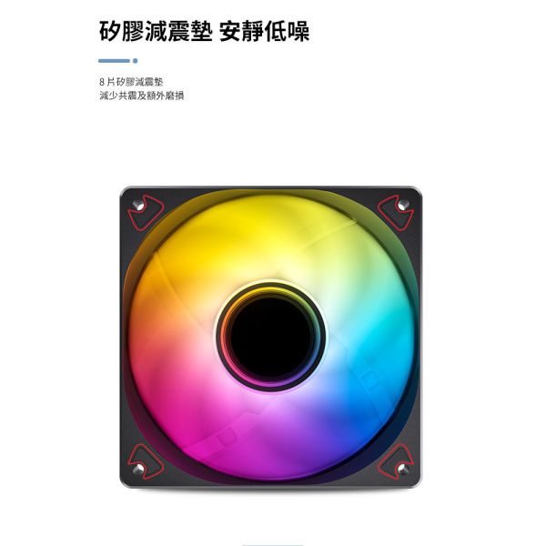 Jonsbo SL120 無限鏡風扇(正轉/反轉/定彩光/PWM/5V同步/九葉刀靜音/大風量/3年換新) 