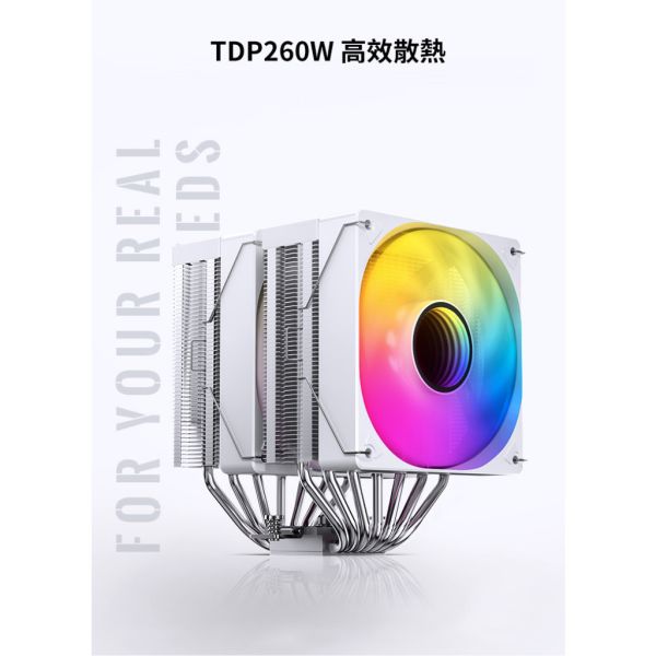 Jonsbo CR3000 雙塔雙扇CPU散熱器 TDP:260W 3年保(無限鏡面/7導管/微凸銅底/高度160mm) 