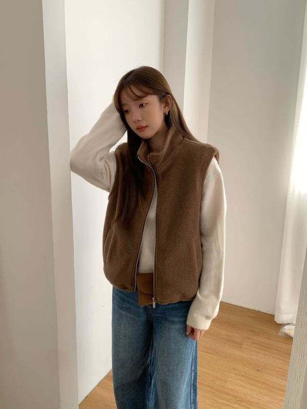 質感超棒～立領珍珠棉背心 