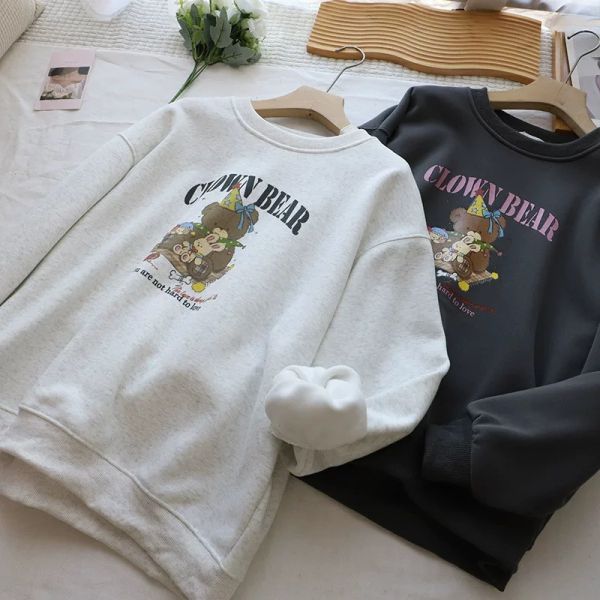 小熊加絨圓領衛衣 