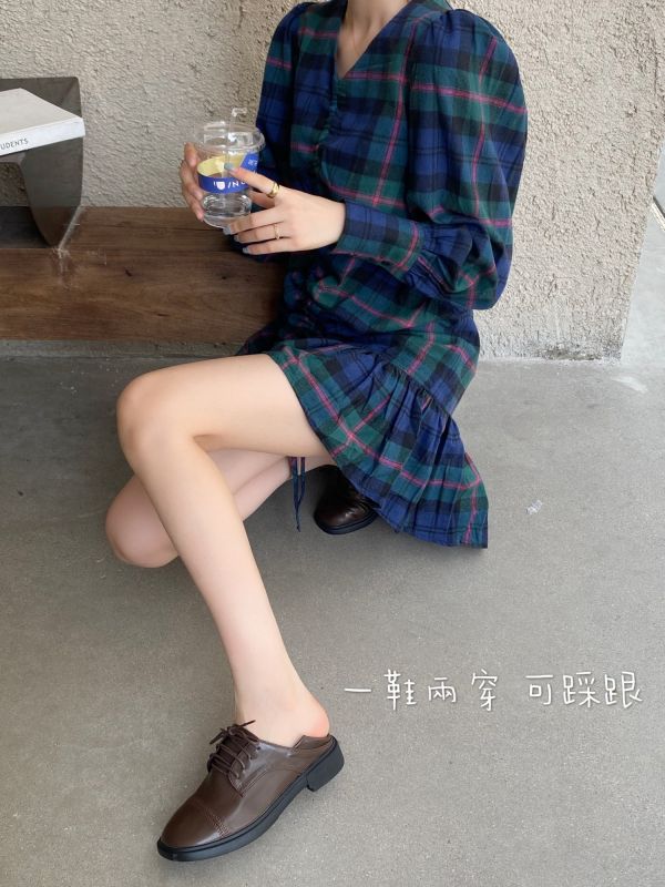 復古英倫牛津小方頭平底鞋、真皮皮鞋 美人鞋窩 👠 韓國人氣｜真皮牛皮版｜復古英倫牛津小圓頭平底鞋、真皮皮鞋｜@love 花猴｜小個子增高3公分｜磨砂麂皮絨