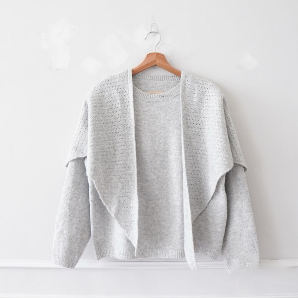 兩件式上衣羊絨毛衣 