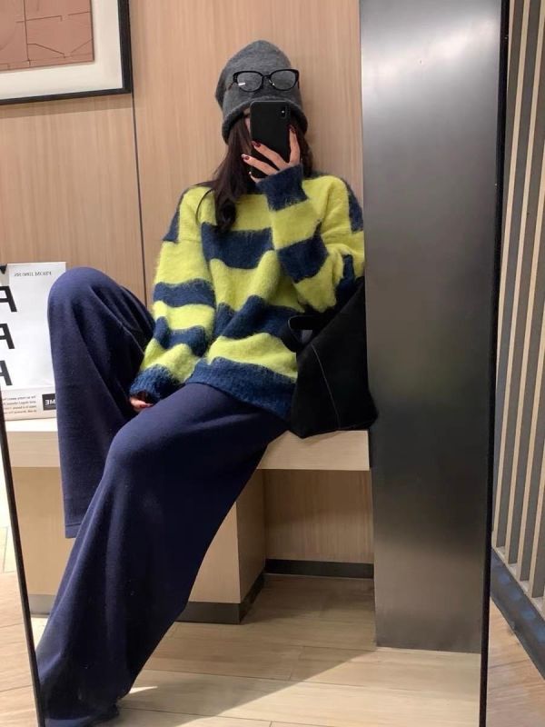 𝐍𝐞𝐰 𝟐𝟎𝟐𝟓 拼色拉毛毛衣 