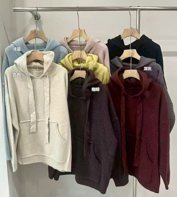 𝐍𝐞𝐰 𝟐𝟎𝟐𝟓連帽拉繩中長版毛衣 