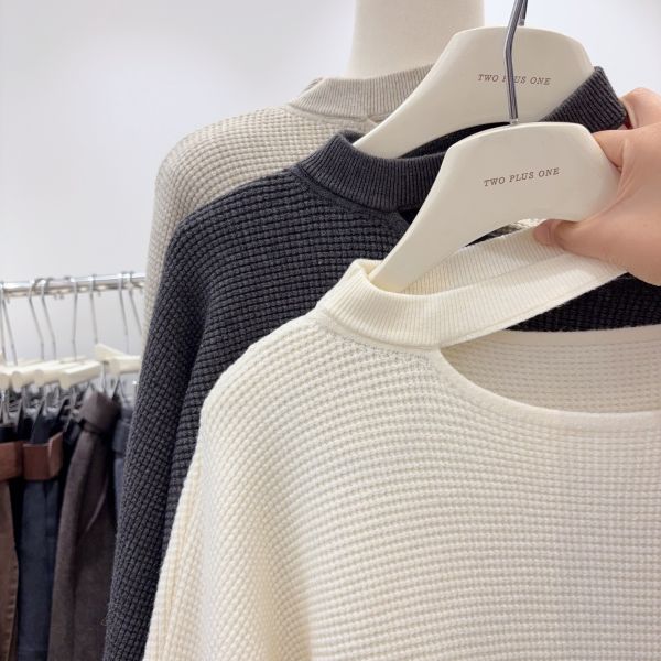 波羅紋圍脖毛衣 