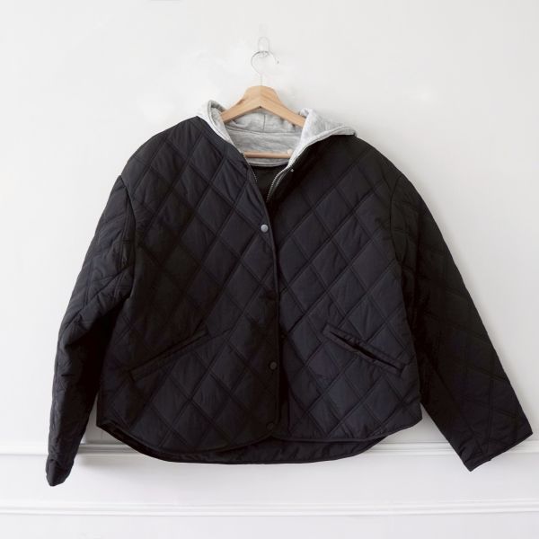 菱格車線鋪棉外套 