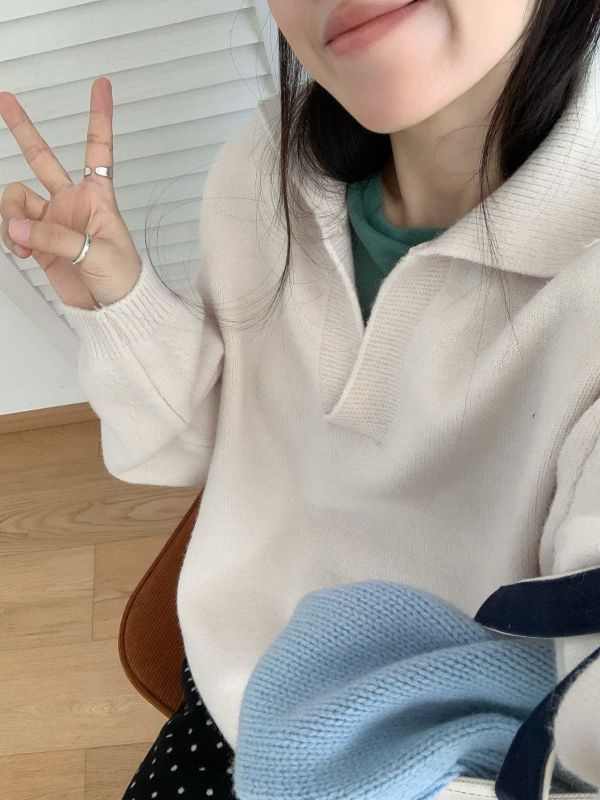 𝐍𝐞𝐰 𝟐𝟎𝟐𝟓 剪刀領大版毛衣 