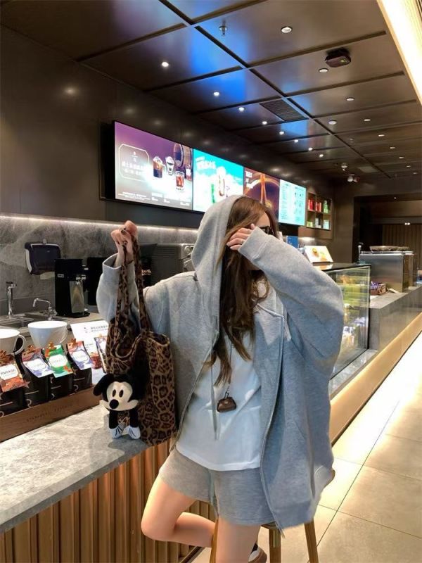 衛衣連帽外套+短褲SET 