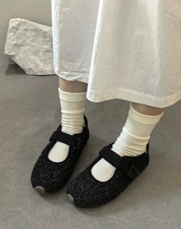 毛呢瑪莉珍2公分休閒鞋 