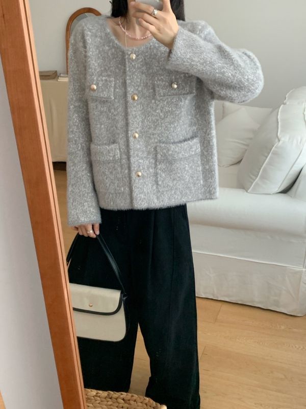 水貂金釦小香外套 