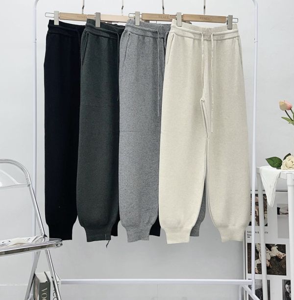 下縮口抽繩針織褲 