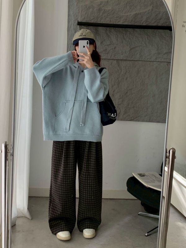 𝐍𝐞𝐰 𝟐𝟎𝟐𝟓連帽拉繩中長版毛衣 