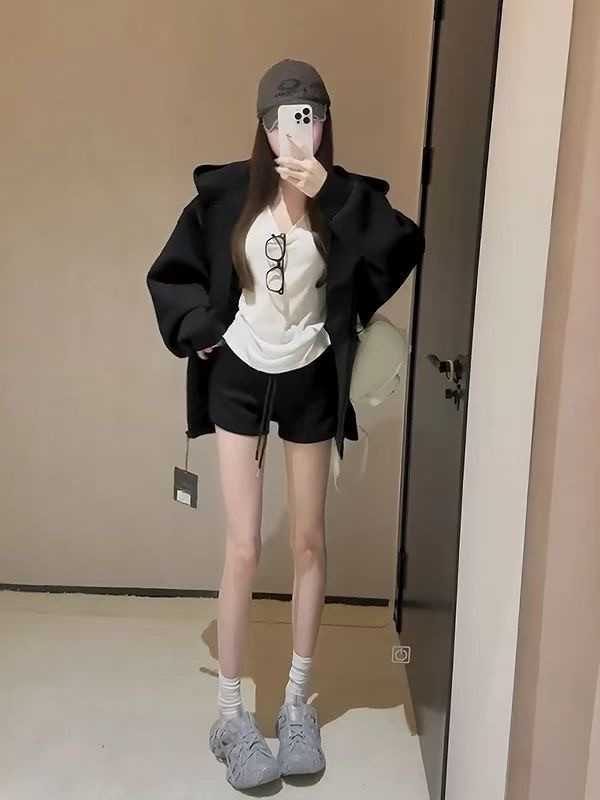 衛衣連帽外套+短褲SET 