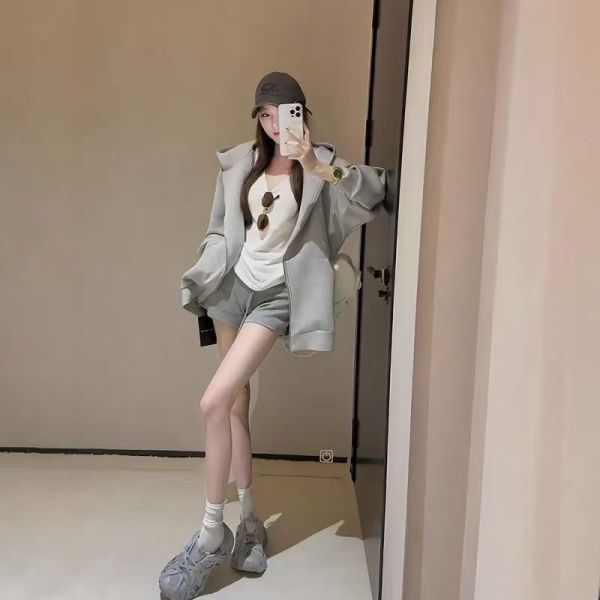 衛衣連帽外套+短褲SET 