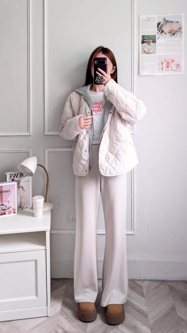 菱格車線鋪棉外套 