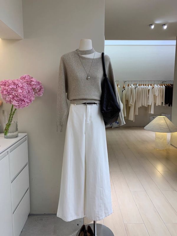 波羅紋圍脖毛衣 