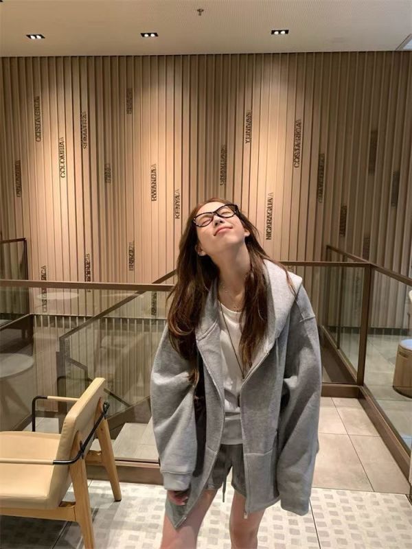 衛衣連帽外套+短褲SET 