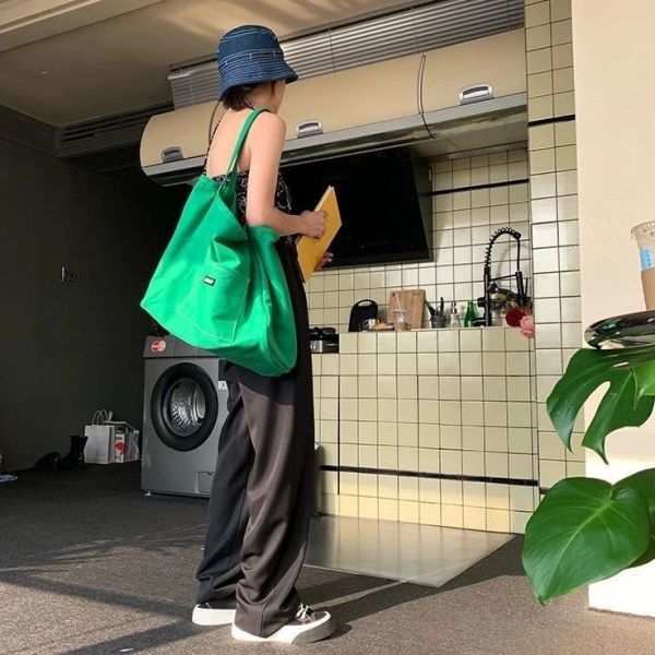 韓系色彩小口袋字母購物袋多色 寶藏,平價好物,極簡主義,軟乎乎,孕期穿搭,可愛呆萌,旅行好物,環保購物袋,拍照好物