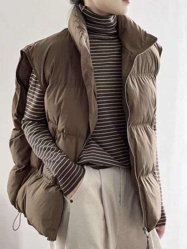 保暖寛鬆鋪棉背心 