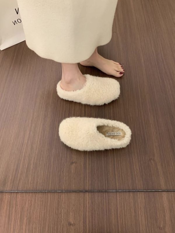 小個子內增高4公分｜保暖內加絨厚底羊羔毛懶人鞋半拖鞋 美人鞋窩 👠現貨+預購｜小個子內增高4公分｜保暖內加絨厚底羊羔毛懶人鞋半拖鞋｜兩色 韓系搭配襪子一起穿超減齡又可愛
