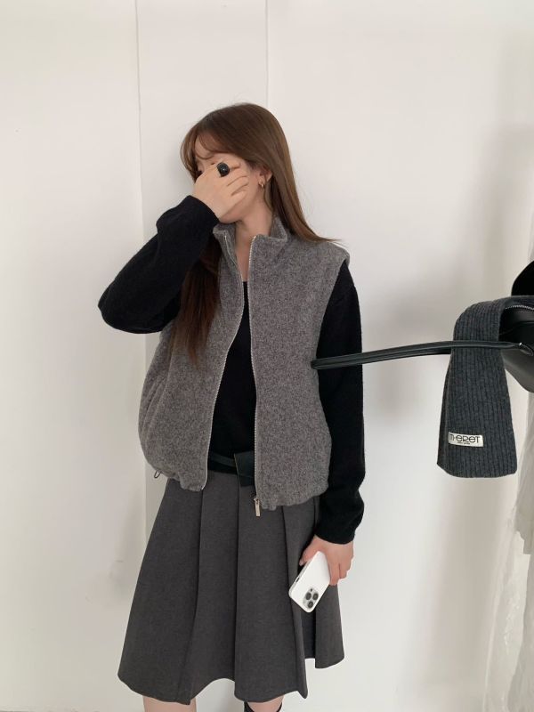 質感超棒～立領珍珠棉背心 