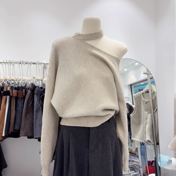 波羅紋圍脖毛衣 