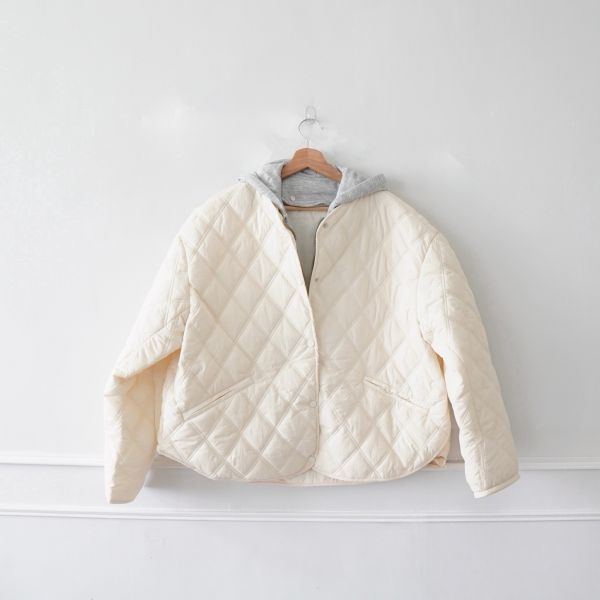 菱格車線鋪棉外套 