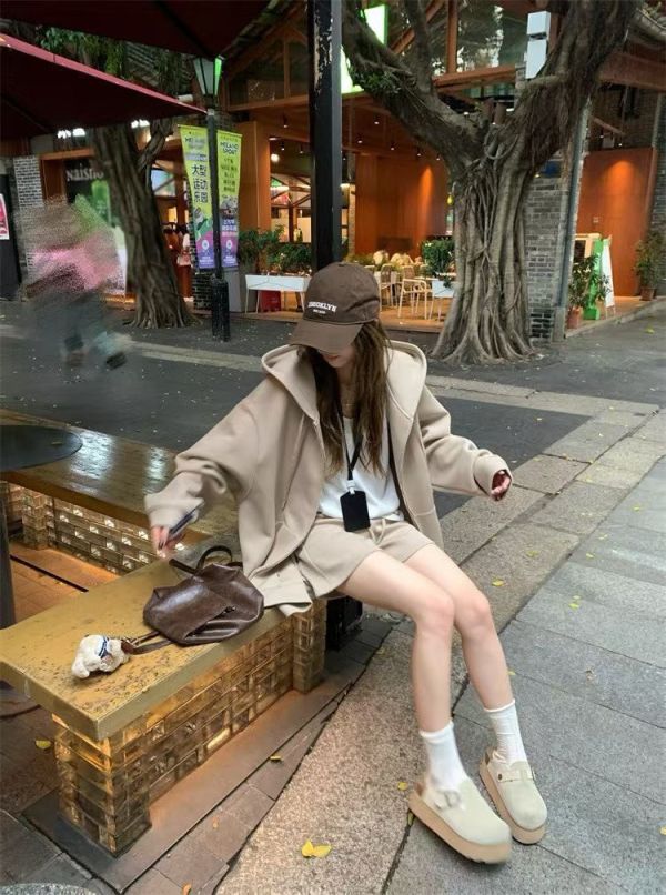 衛衣連帽外套+短褲SET 